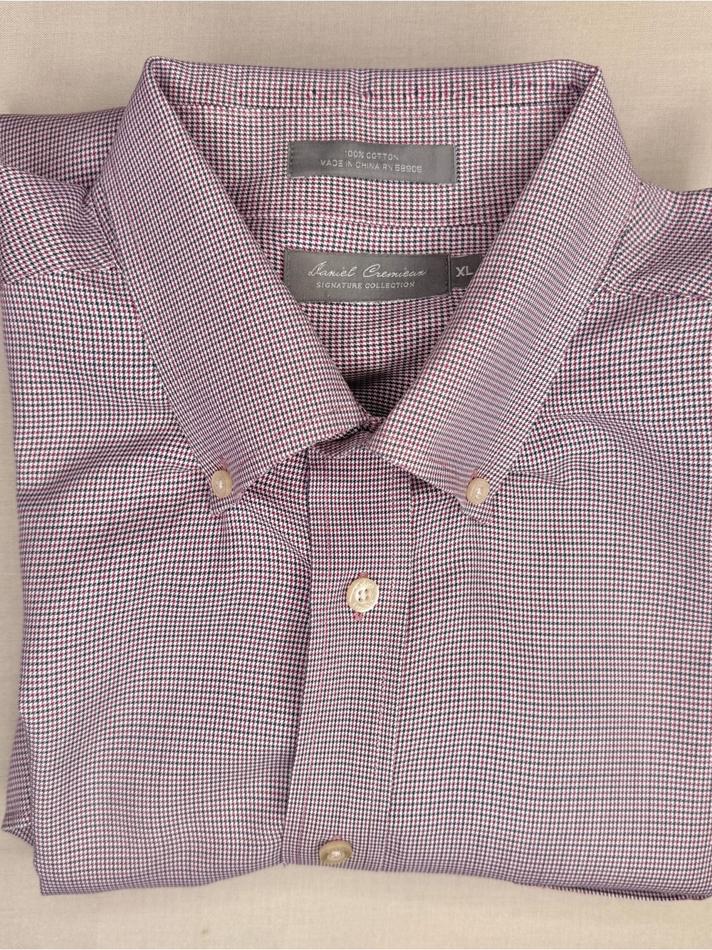 Daniel Cremieux Signature Collection Men's Purple Micro-Check Button-Up Shirt - Picture 5 of 5